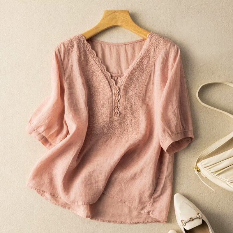 Casual Embroidered Womens Blouse