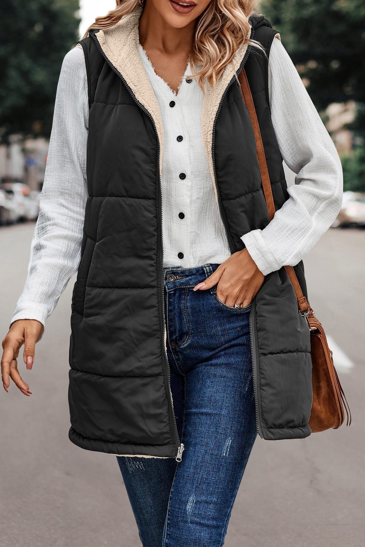 Cozy Reversible Hooded Puffer Vest