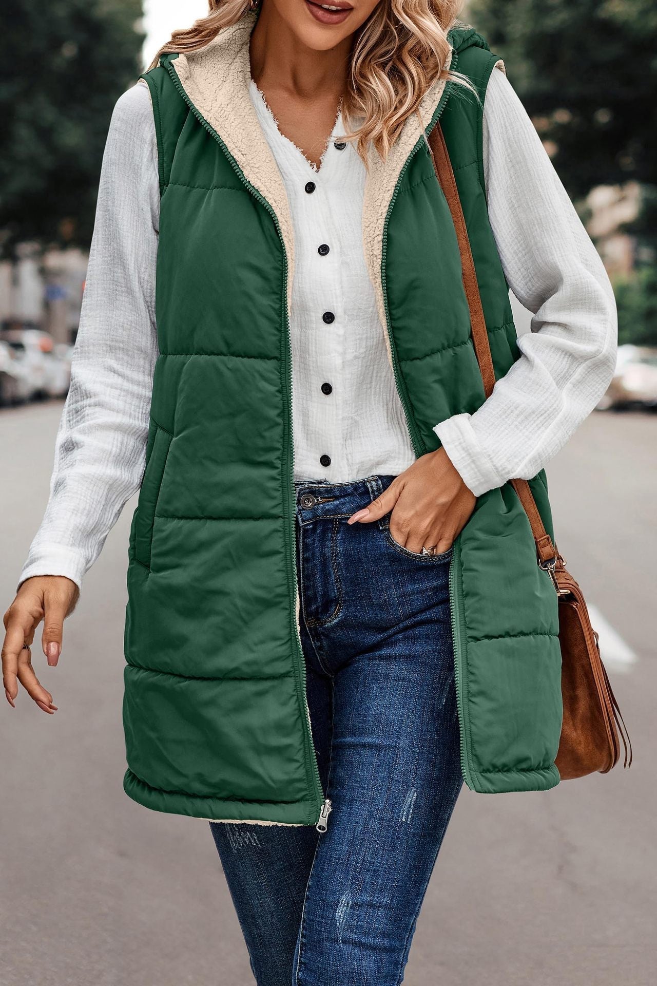 Cozy Reversible Hooded Puffer Vest