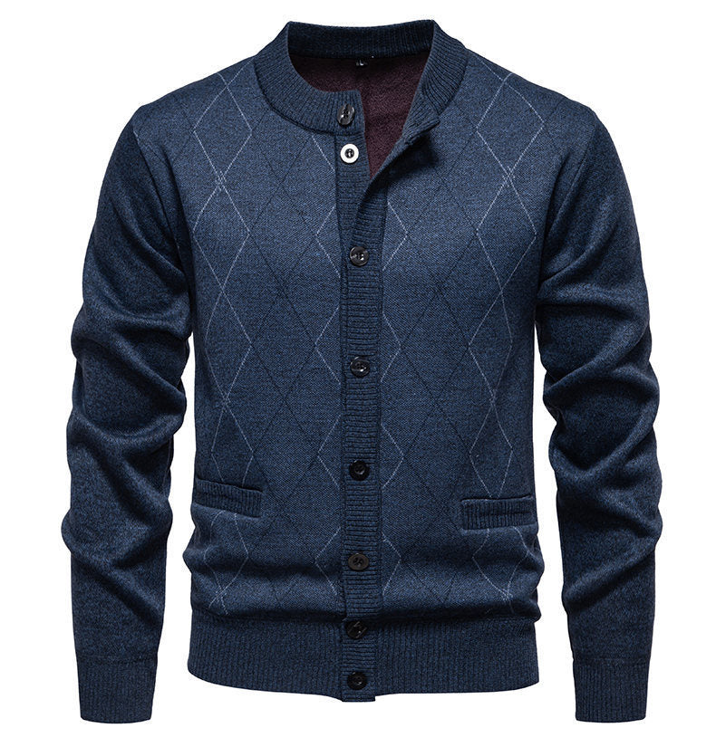 Fashionable Diamond Knit Cardigan Sweater
