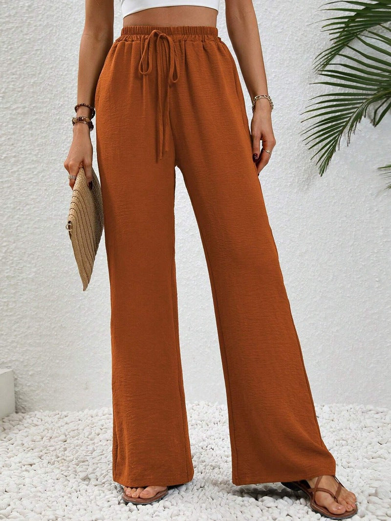 Relaxed Fit Elastic Waist Pants