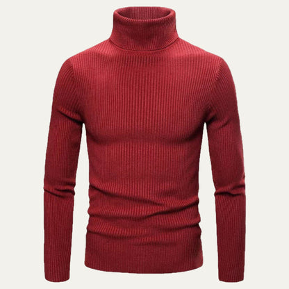 Men's Fit Ribbed Turtleneck Jumper Sweater