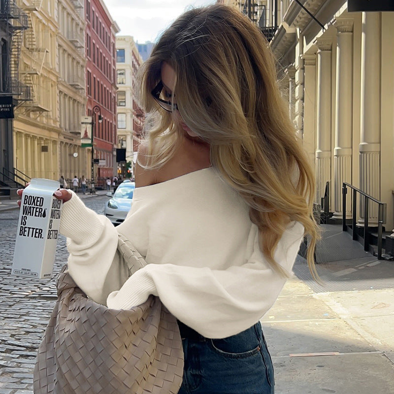 Elegant Asymmetrical Long Sleeve Winter Sweater