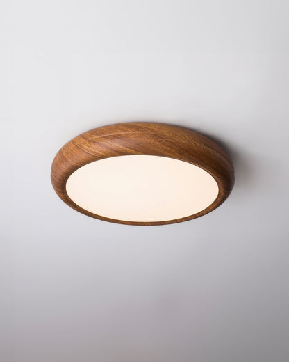 Rustic Wooden Ceiling Light With Pure White Glow