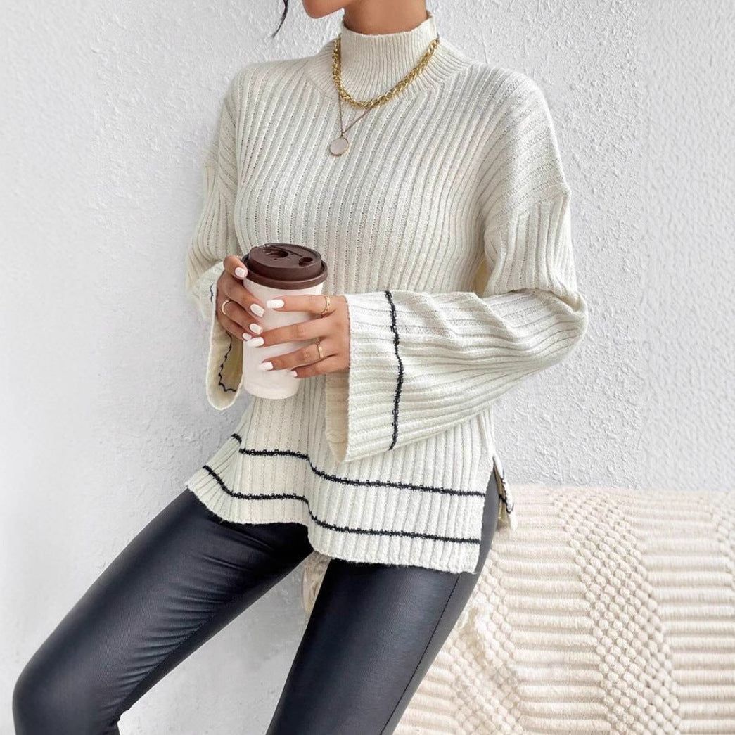 Fitted Women's Cable Knit Turtleneck Sweater