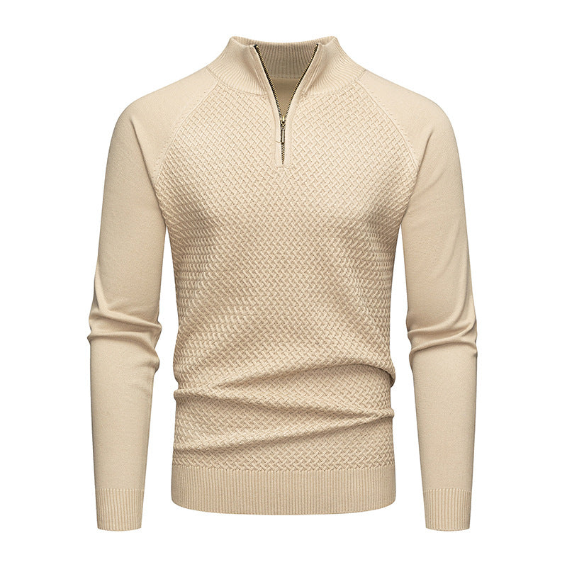 Men's Thick Textured Quarter Zip Jumper Sweater