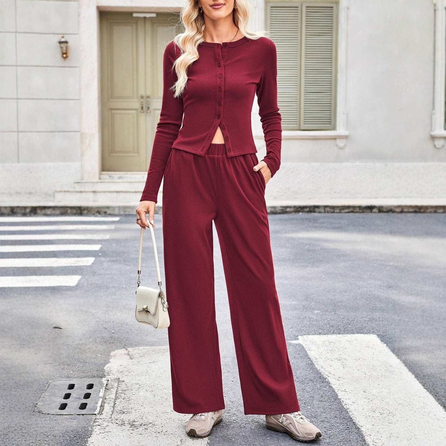 Comfortable 2 Piece Long Sleeve Loungewear Set