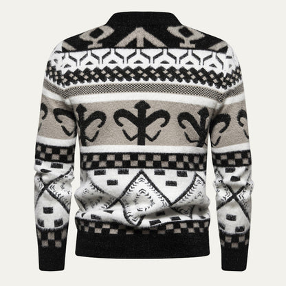 Warm Nordic Style Crew Neck Knit Sweater