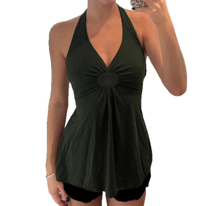 Relaxed Fit Summer Halter Neck Top