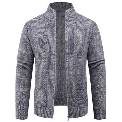 Thick Knit High Neck Cardigan Sweater