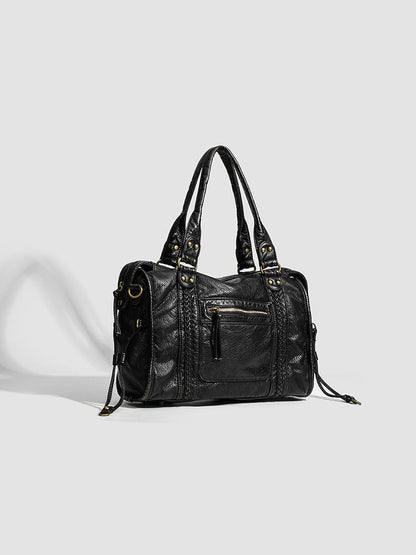 Durable Leather School Backpack with Strong Strap
