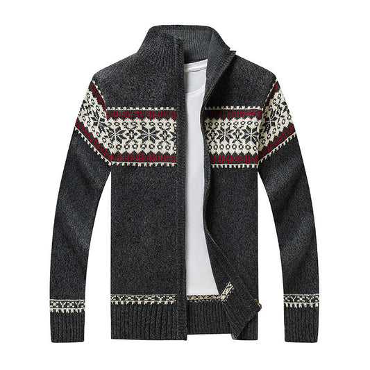 Warm Fleece Lined Zip Up Sweater for Men - OutfitLondon