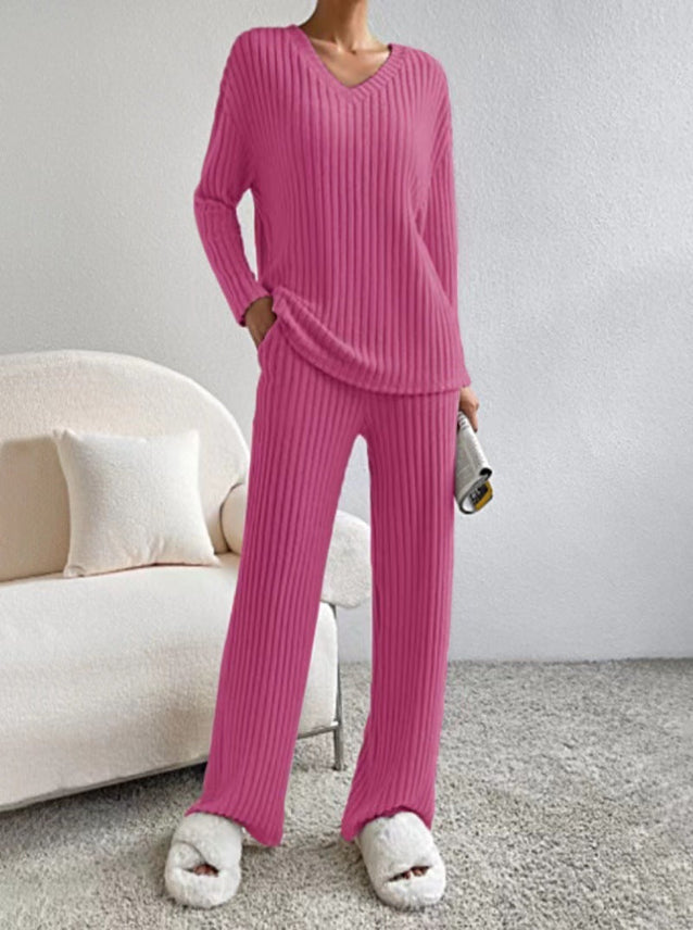 Relaxed Fit V-Neck Loungewear Set