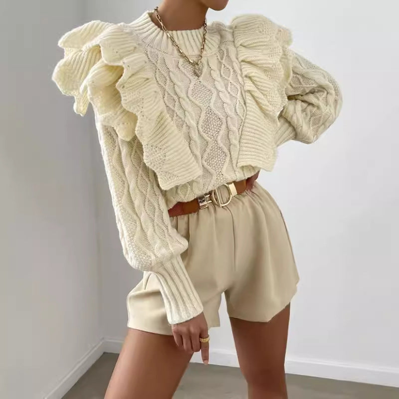Chic Cable Knit Women's Long Sweater - OutfitLondon