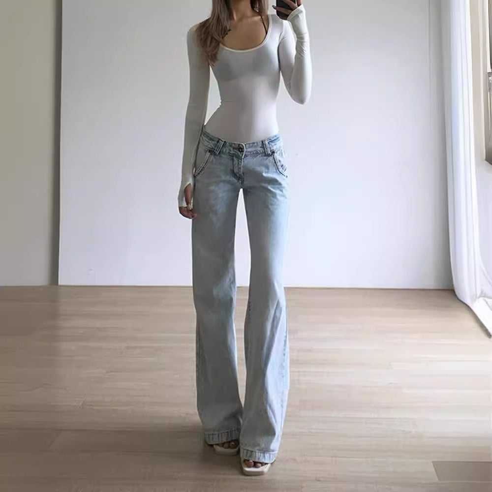 Ripped Retro High Waist Straight Jeans - OutfitLondon