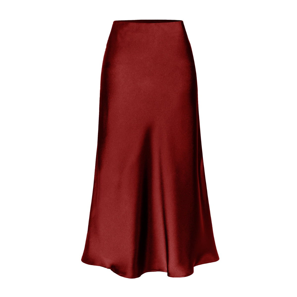 Chic High Waisted Midi Skirt with Side Split