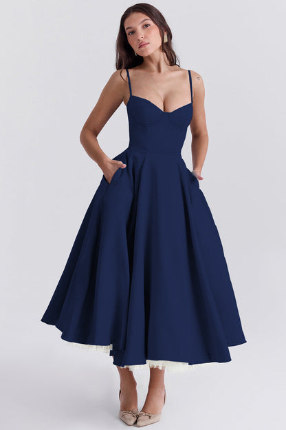 Elegant Cold Shoulder Floor Length Evening Dress
