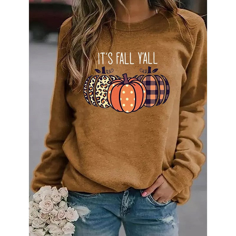 Autumn Seasonal Pumpkin Print Hoodie