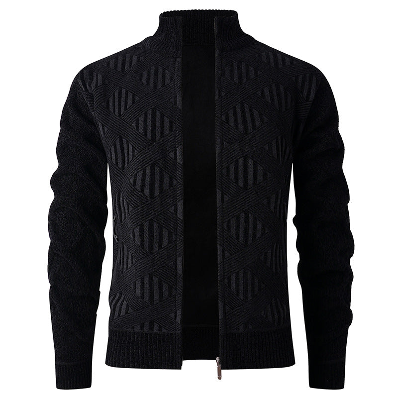 Stylish Zip Up Fitted Cardigan Sweater