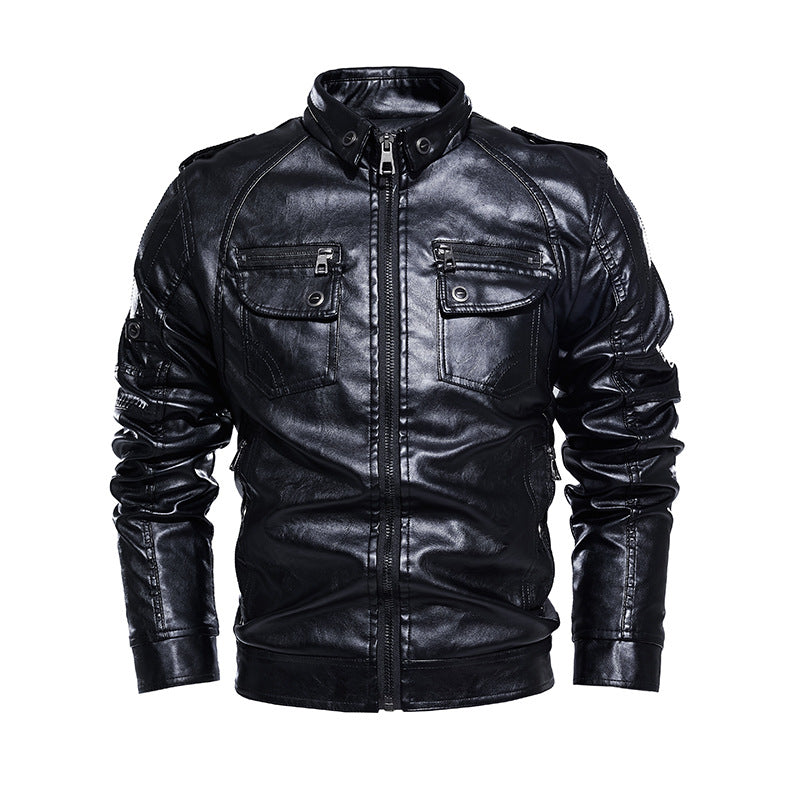Relaxed Fit Brown Leather Biker Jacket
