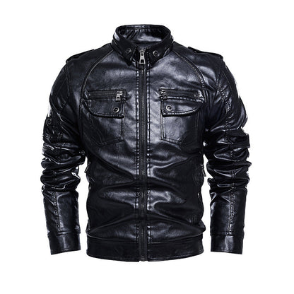 Relaxed Fit Brown Leather Biker Jacket