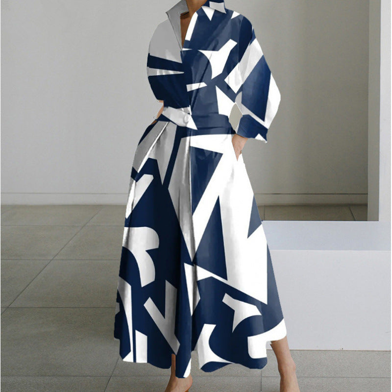 Chic V Neck Maxi Dress with Wrap Front Detail