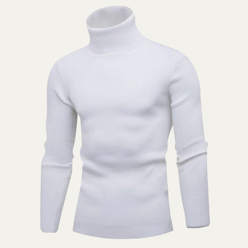 Men's Fit Ribbed Turtleneck Jumper Sweater