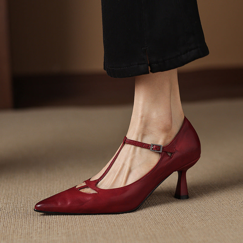 Authentic Real Leather High Heels