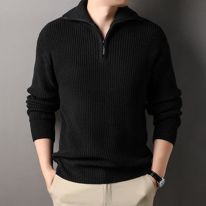 Warm Cable Knit Half Zip Sweater