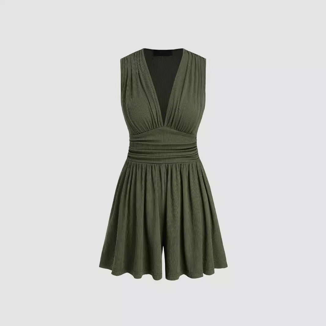 Trendy V-Neck Strapless Jumpsuit Romper