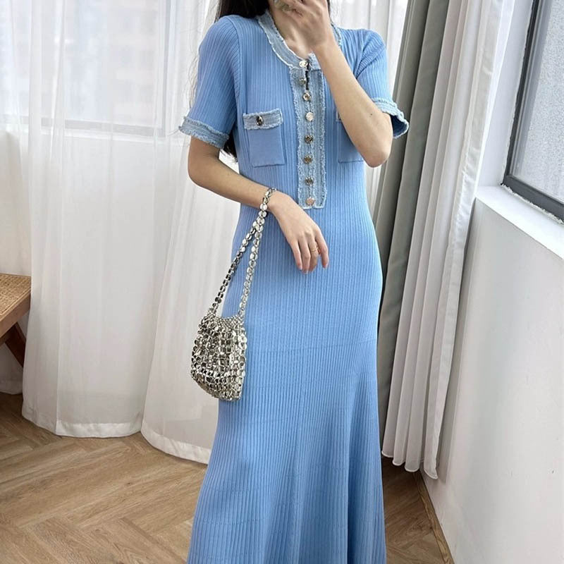 Comfortable V Neck Long Dress