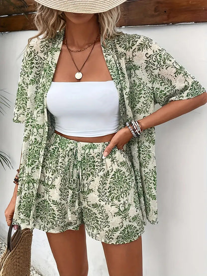 Cute Floral Tankini and Shorts Outfit