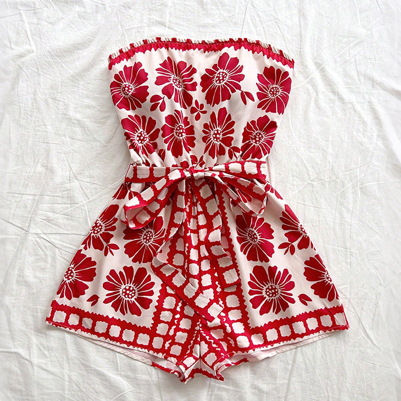 Cute Summer Tube Top Jumpsuit Romper
