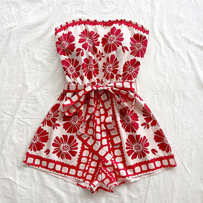 Cute Summer Tube Top Jumpsuit Romper