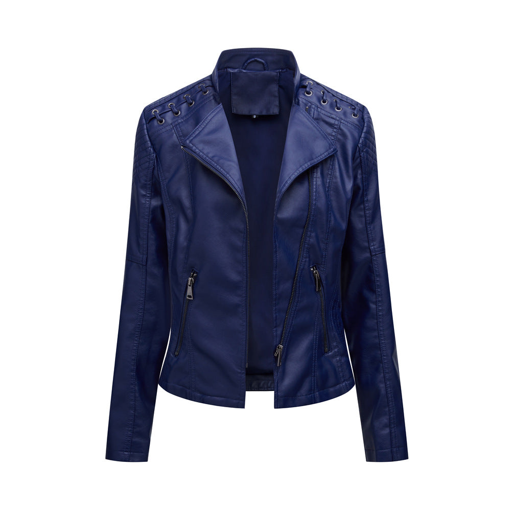 Classic Synthetic Leather Ladies Coat for Everyday Use