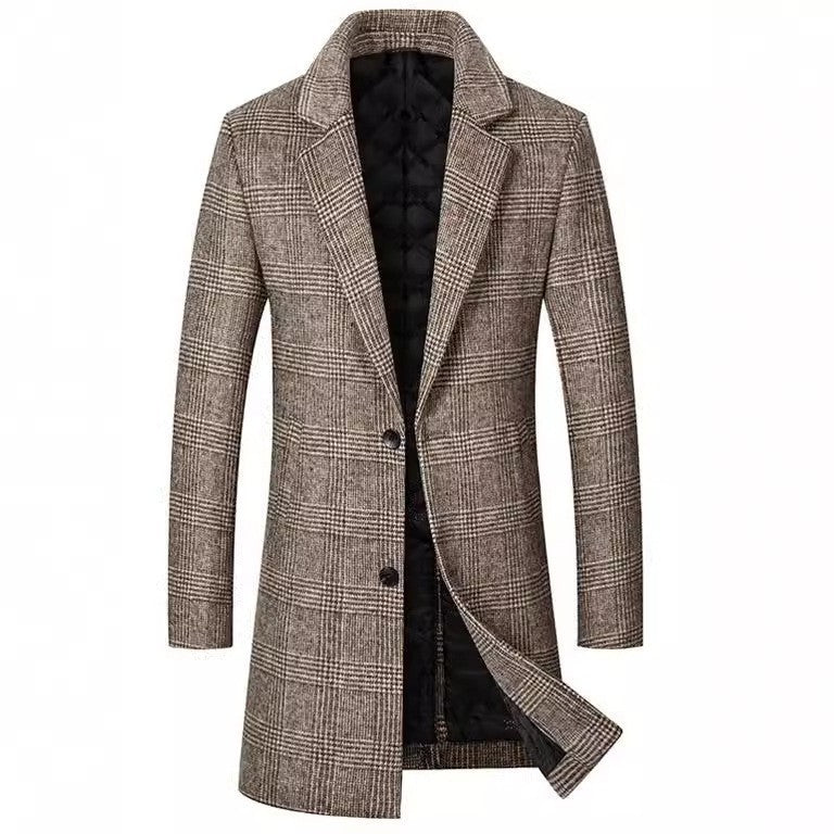 Tailored Wool Plaid Winter Coat