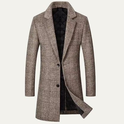Classic Checked Wool Trench Coat