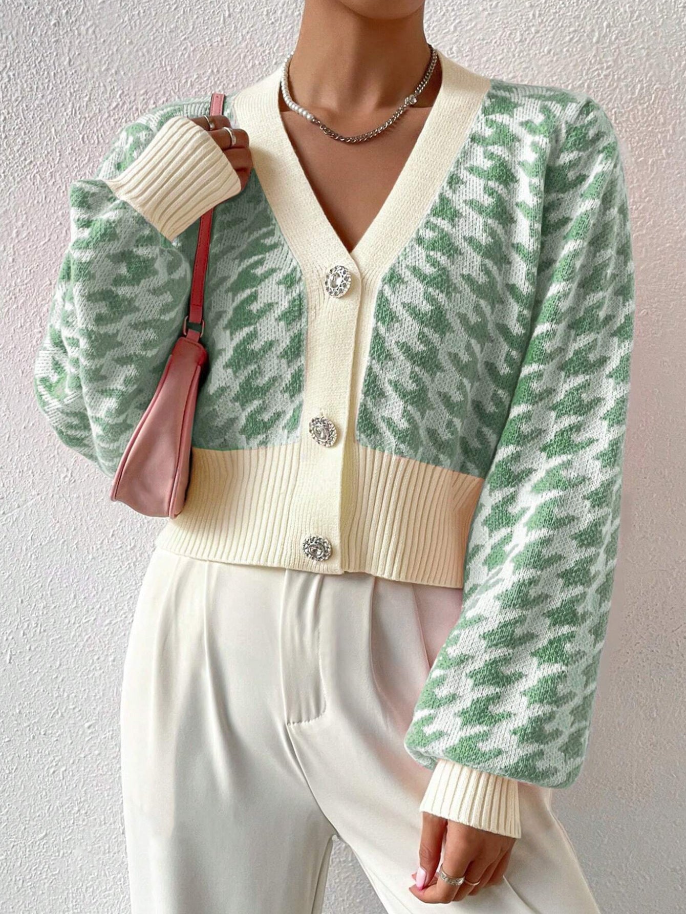 Soft Pale Pink Sweatshirt Cardigan