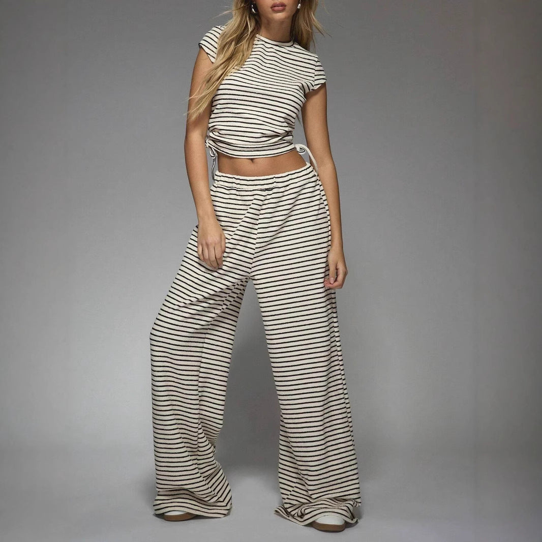 Comfy Stripe Lounge Wear Set - OutfitLondon
