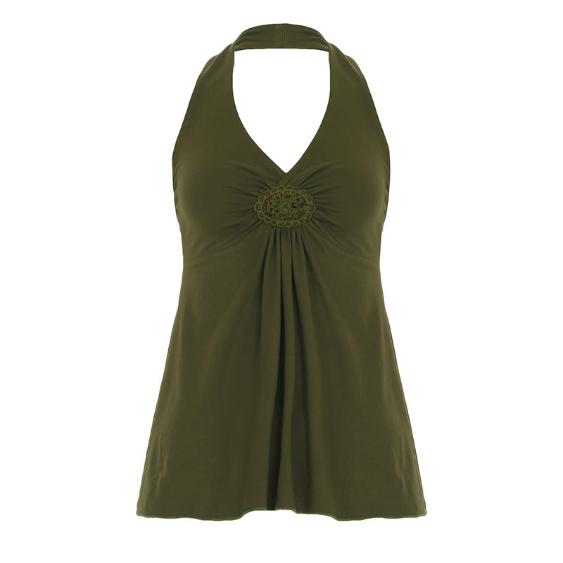 Relaxed Fit Summer Halter Neck Top