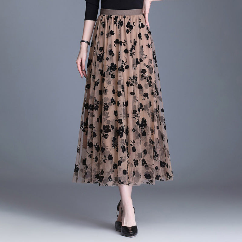 Pretty Floral Knee Length Skirt