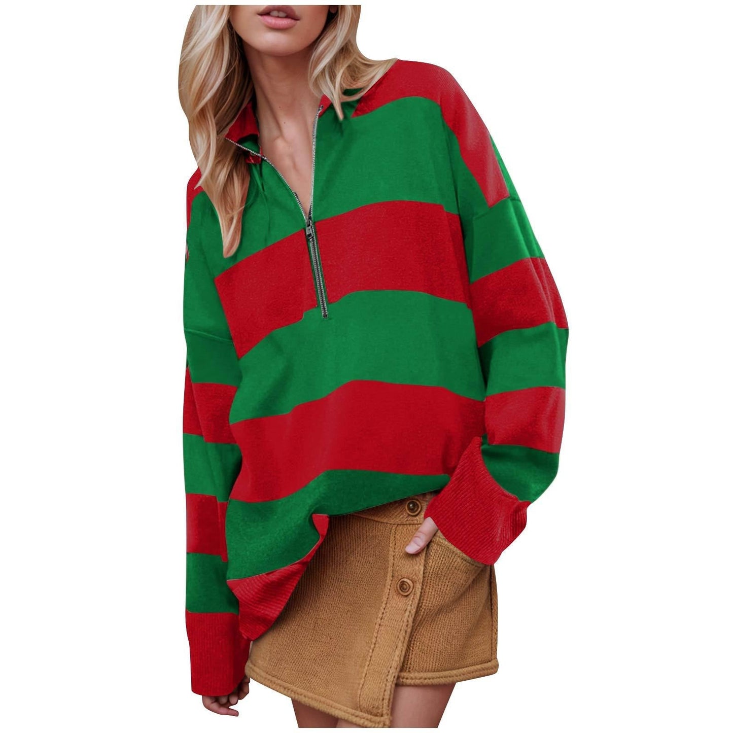 Soft Oversized Long Sleeve Half Zip Sweater