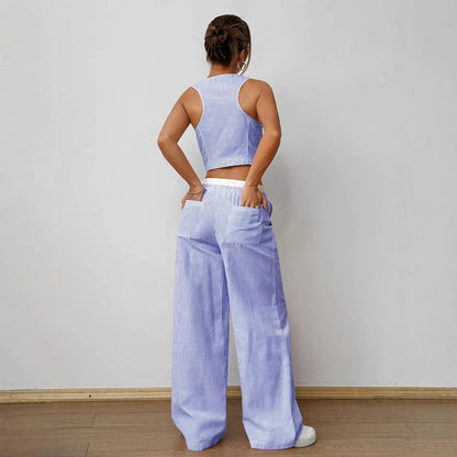 Chic Summer Stripe Loungewear Set