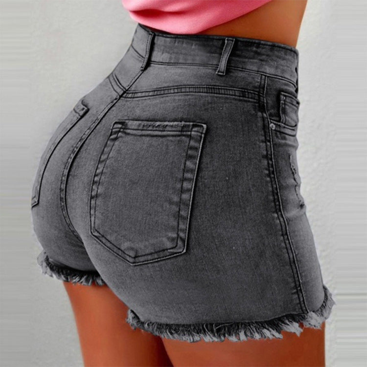 Distressed Denim Tiny Shorts
