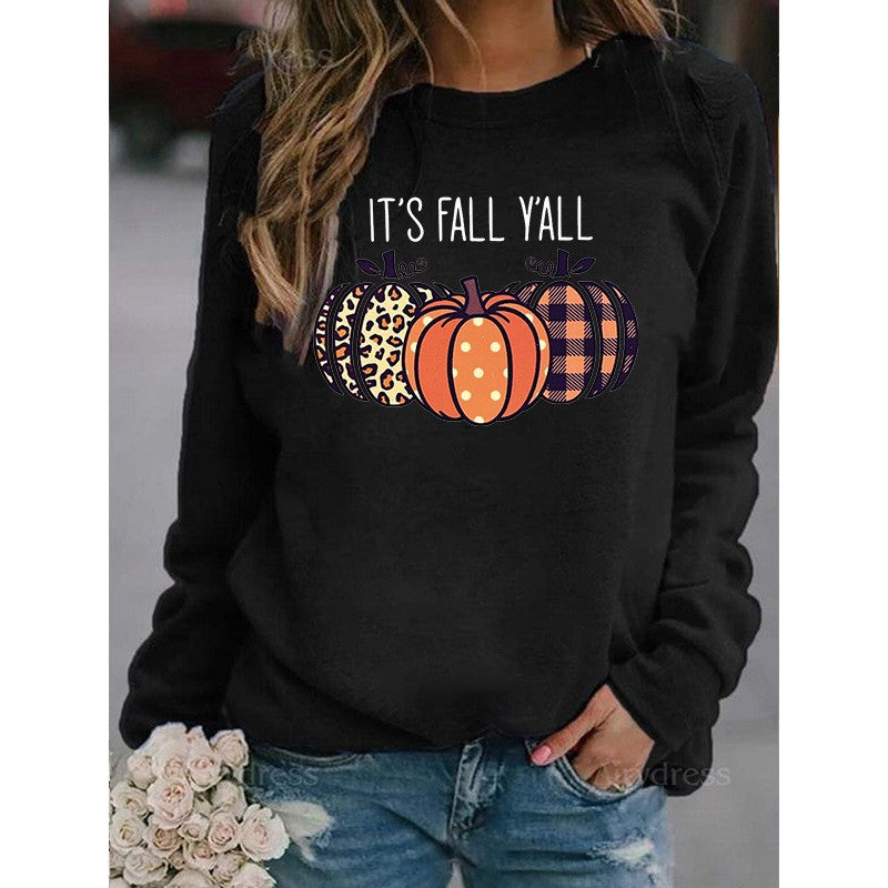 Autumn Seasonal Pumpkin Print Hoodie