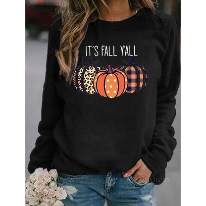Autumn Seasonal Pumpkin Print Hoodie