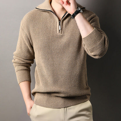 Warm Cable Knit Half Zip Sweater