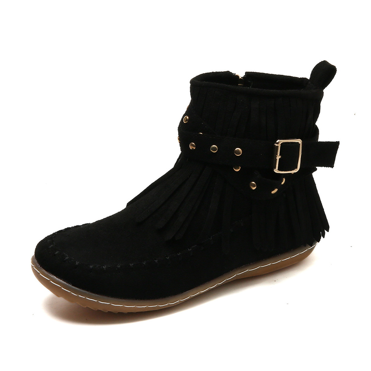 Fashionable Tassel Buckle Ankle Boots for Women