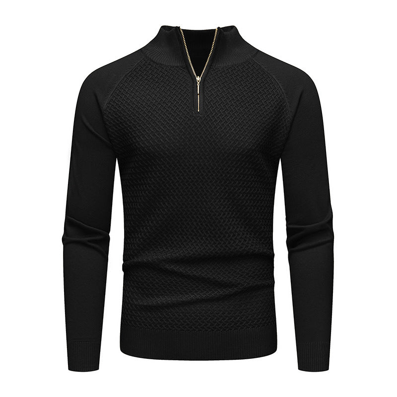 Men's Thick Textured Quarter Zip Jumper Sweater