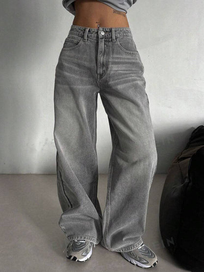 Slim Fit Black High Waist Straight Jeans